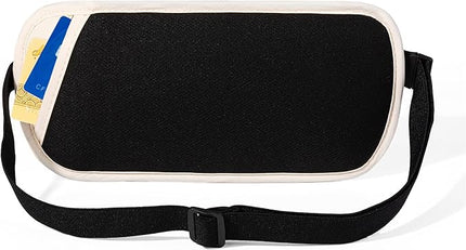 Money Belt - Slim Passport Holder RFID Blocking Travel Wallet Undercover Fanny Packs for Men Women - Beige