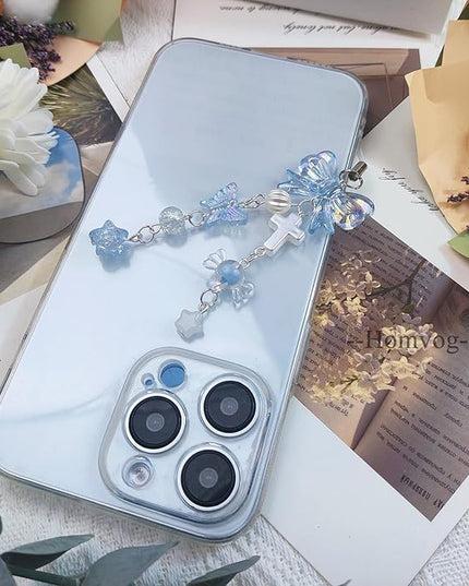 1-4PCS Cute Phone Charms Aesthetic Y2K Cell Phone Charms Strap Strawberry Butterfly Star PhoneCharm Y2K Accessories for Bag Keychain Airpods Camera Pendants Decor