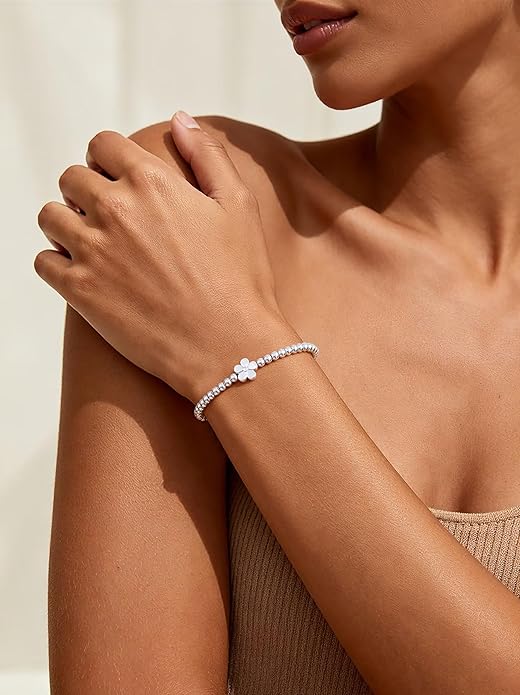 Gold Bracelets for Women 14K Gold Beaded Bracelets Stackable Bracelets for Women Gold Charm Bracelet Non Tarnish Gold Jewelry for Women Trendy
