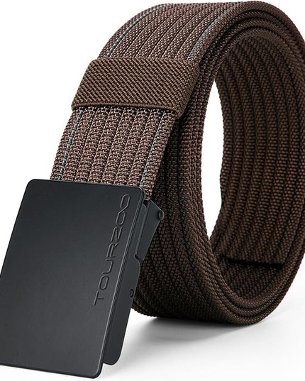 Nylon Military Tactical Belts for Men 1.5" No Holes Adjustable Webbing Canvas Belt for Hiking, Casual & Outdoor