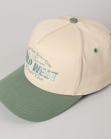 MIRMARU Two-Tone Vintage Canvas Trucker Hats for Men & Women, Adjustable Size Baseball Caps with Trendy Embroidered Design