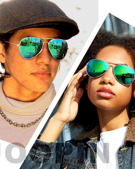 Joopin Polarized Metal Aviation Sunglasses Men, Classic Military Sun Glasses Women, Rectangle Shades UV400 Protection Costume