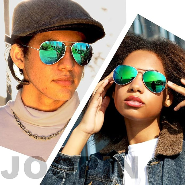Joopin Polarized Metal Aviation Sunglasses Men, Classic Military Sun Glasses Women, Rectangle Shades UV400 Protection Costume