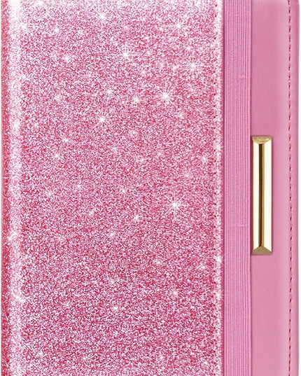 Passport Holder Cover Travel RFID Blocking Passport Cover Rose Gold Cute Flowers Passport Wallet with Elastic Band for Women