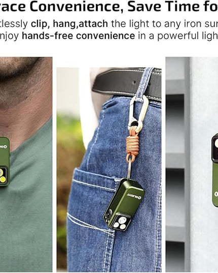 OLIGHT Oclip Pro EDC Flashlight Clip-on Light, Rechargeable 500 Lumens with Three Lighting Solutions Type-C Charging, Magnetic Flash Lights for Signaling, Cycling, Outdoor or Indoor Use(OD Green)