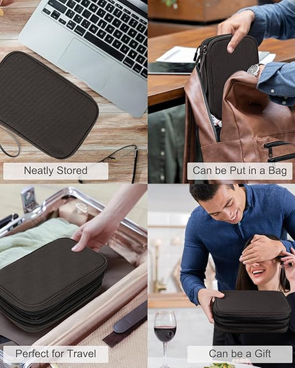 FYY Electronic Organizer, Large Travel Cable Organizer Bag Pouch Electronic Accessories Carry Case Portable Waterproof Double Layers All-in-One Storage Bag for Cable, Cord, Charger, Phone, Coffee