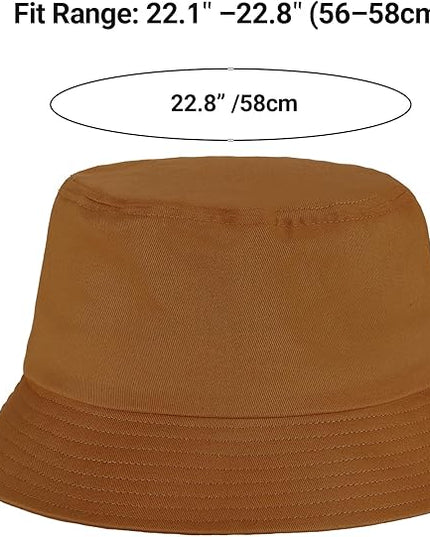 Umeepar Unisex Cotton Packable Bucket Hat Sun Hat Plain Colors for Men Women