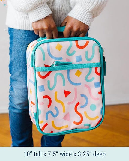 Wildkin ECO rPET Insulated Original Lunch Bag – Durable, Stylish, Ideal for School & Travel - Confetti Peach