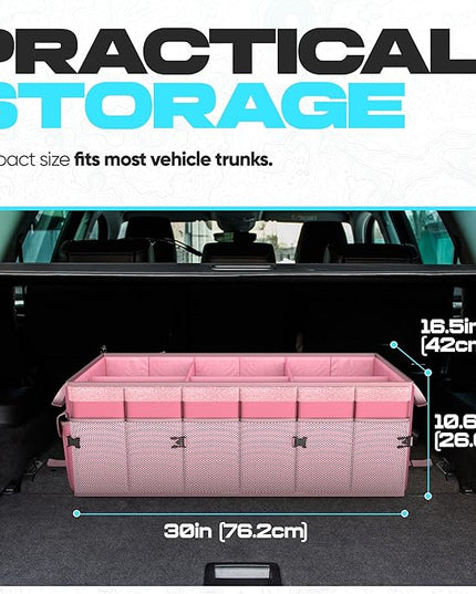 FORTEM Trunk Organizer For SUV Car Trunk Organizer, Foldable Storage, Car Accessories for Women Men, Collapsible Bag, Perfect Christmas Gifts, 600D Oxford, Non Slip Bottom, Straps, Soft Cover (85L)