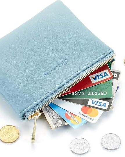 Chelmon Vegan Leather Coin Purse Pouch Change Purse With Zipper For Men Women