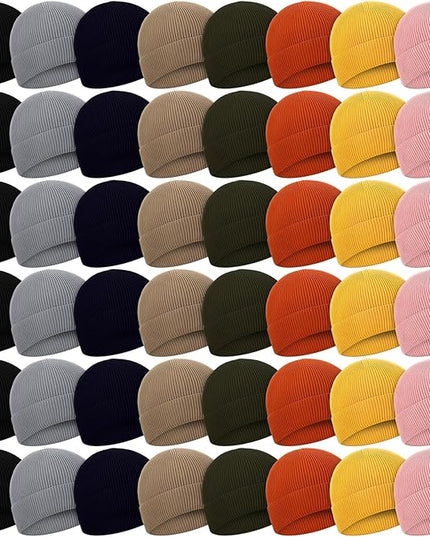 Yahenda 48 Pack Knit Beanies Hats Winter Beanie Hats Warm Knitted Cuffed Skull Cozy Cap for Men Women Unisex