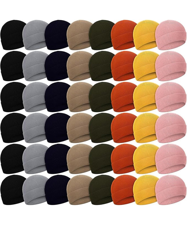 Yahenda 48 Pack Knit Beanies Hats Winter Beanie Hats Warm Knitted Cuffed Skull Cozy Cap for Men Women Unisex