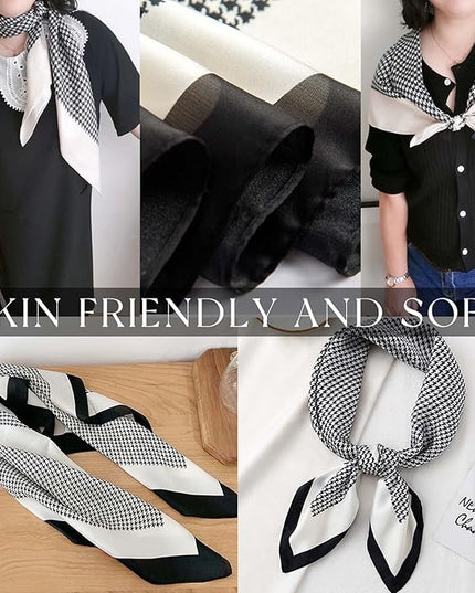 Dailyacc Hair Bandanas Scarf For Women Lightweight Fashion Neck Silk Satin Head Scarves For Sleeping Handbags Scarf