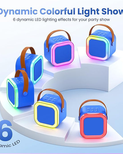 Karaoke Machine for Kids Adults, Portable Bluetooth Speaker with 2 Wireless Karaoke Microphones Player, 2026 TOP Birthday for Girls Boys 3,4,5,6,7,8+Year Old Toddler Toys Valentine Gifts(Deepblue)