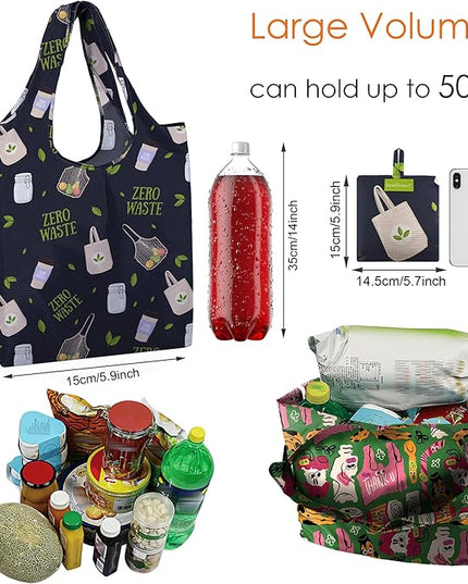 BeeGreen Zero WasteReusable Grocery Bags Tote Bags Bulk Gift for Women Large Shopping Basket Gift Bag Bulk Foldable Organizer with Handles Cloth Heavy Duty Washable Packable Collapsible