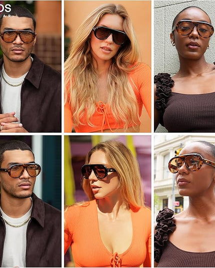 SOJOS Trendy Oversized Polarized Aviator Sunglasses Womens Men Retro Vintage 70s Style UV Protection Sun Glasses SJ2390