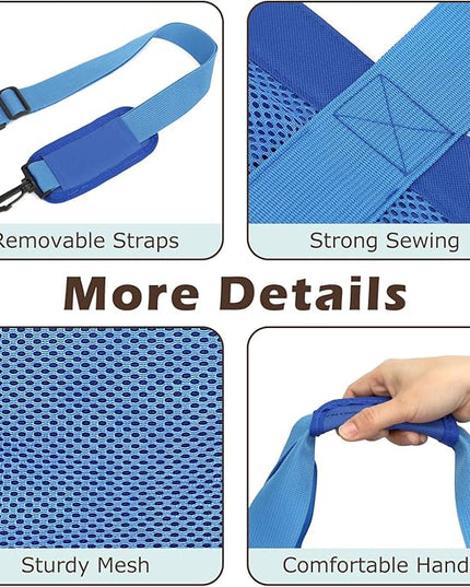 Mesh Beach Bag, Large Beach Tote with Zipper Pocket, Toys Pool Bag for Family Travel Vacation Cruise Essentials