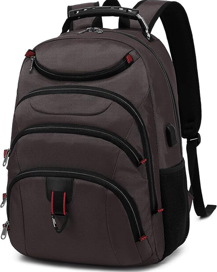Boavan Laptop Backpack for men, 15.6 inch Laptop Bag with USB Port, Waterproof Travel Work Backpack Purse, Anti-Theft Teacher Nurse Doctor Casual Bookbags Office Business backpack,Coffee