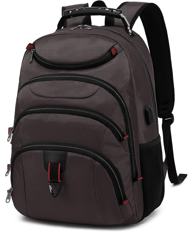 Boavan Laptop Backpack for men, 15.6 inch Laptop Bag with USB Port, Waterproof Travel Work Backpack Purse, Anti-Theft Teacher Nurse Doctor Casual Bookbags Office Business backpack,Coffee