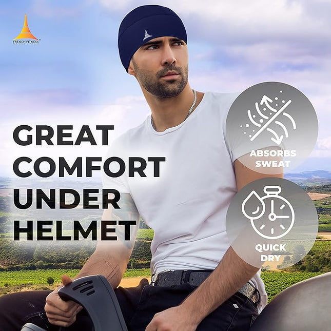Helmet Liner Sweat Wicking Skull Cap Beanie. Ultimate Performance Moisture Wicking. Fits Under Helmets