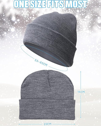 Foaincore 24 Pcs Winter Beanie Hats Bulk for Men Women Warm Roll up Edge Skullcap Colorful Warm Cuff Cap Fisherman
