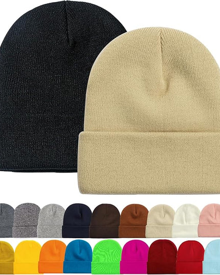 ZOORON 1&2 Pack Beanie for Men Women Slouchy Beanie Hats Winter Knit Caps Soft Ski Hat Unisex