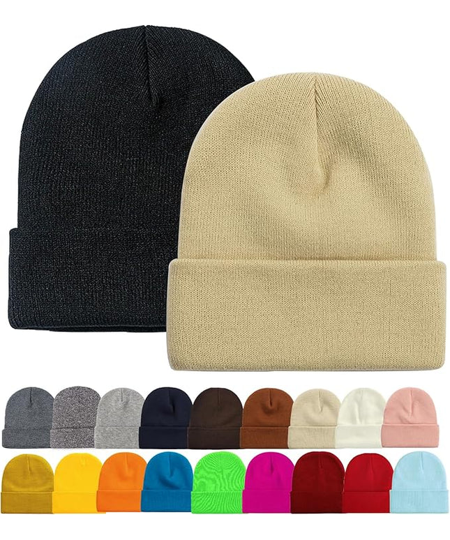 ZOORON 1&2 Pack Beanie for Men Women Slouchy Beanie Hats Winter Knit Caps Soft Ski Hat Unisex