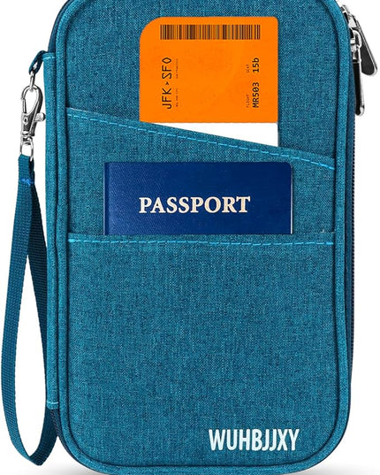 Family Passport Holder，Rfid Women Travel Wallets, Waterproof Men Passport bags Travel Document Organizer (Dark Blue)