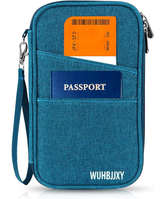 Family Passport Holder，Rfid Women Travel Wallets, Waterproof Men Passport bags Travel Document Organizer (Dark Blue)