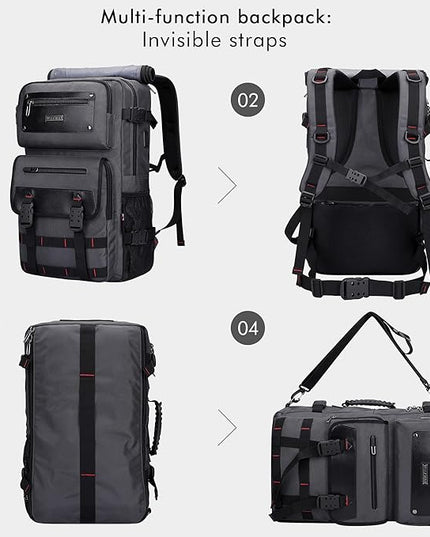 WITZMAN Carry On Travel Backpack for Men Duffle Bags Fit 17 Inch Laptop Airline Approved Laptop Backpack(B685 Silvery Grey)