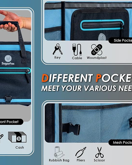 95L Car Trunk Organizer & Storage With 26L Ice Pack, Waterproof Foldable | Trunk Organizers for SUVs & Cars, Car Storage Organizer, Great Gift for Drivers (Blue-M004)
