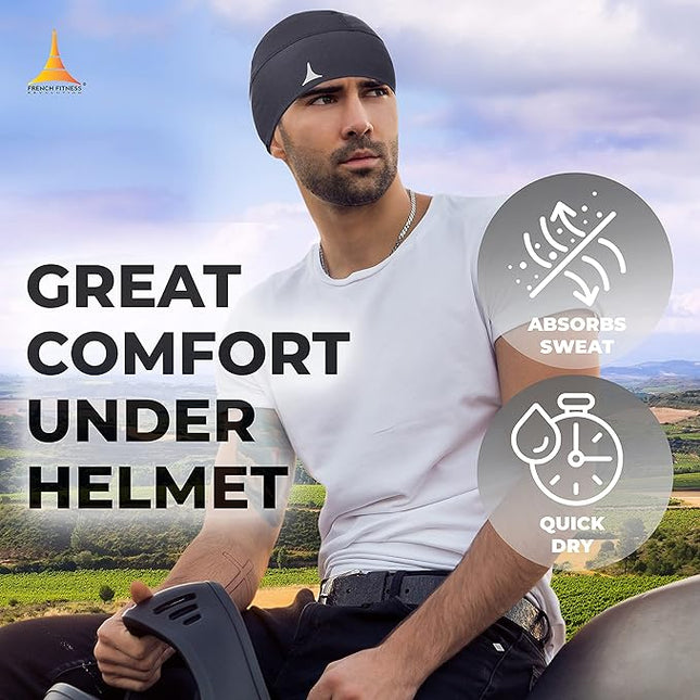 Helmet Liner Sweat Wicking Skull Cap Beanie. Ultimate Performance Moisture Wicking. Fits Under Helmets