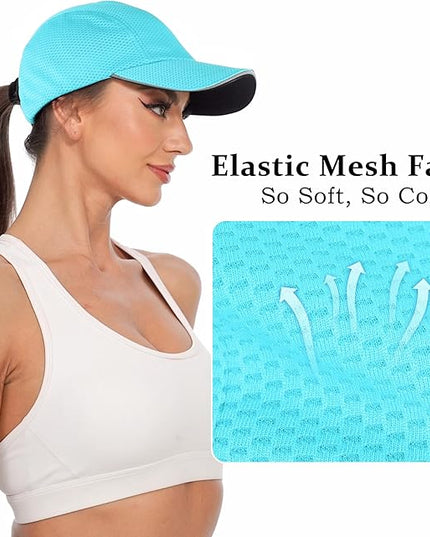 GADIEMKENSD Women's Race Day Running Cap Performance Mesh Hat - Excellent Ventilation, Lightweight, Reflective Safety