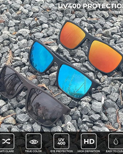 KALIYADI Polarized Sunglasses for Men, Lightweight Sun Glasses with UV Protection for Driving Fishing Golf