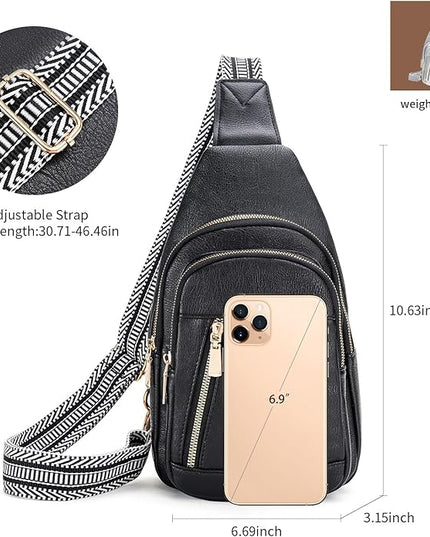 FALAN MULE Crossbody Bags for Women Trendy Leather Sling Chest Bag Fanny Packs for Women