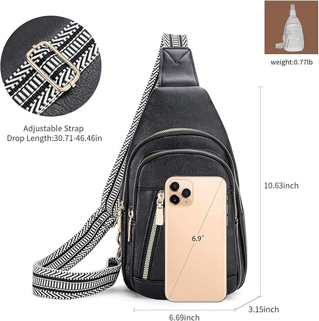 FALAN MULE Crossbody Bags for Women Trendy Leather Sling Chest Bag Fanny Packs for Women