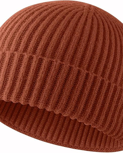 ROYBENS Swag Wool Knit Cuff Short Fisherman Beanie for Men Women, Winter Warm Hats