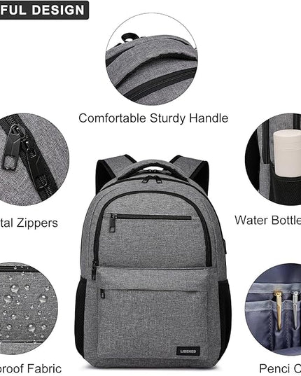School Backpack for Teen Boys & College Students - 17.3 Inch Padded Laptop Compartment Bookbag | Water Resistant Anti-Theft High School College Computer Backpack