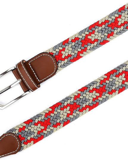 Braided Canvas Woven Elastic Stretch Belts for Men/Women/Junior with Multicolored