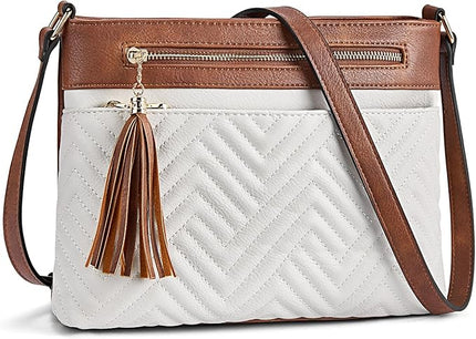 BOSTANTEN Crossbody Purses for Women Medium Shoulder Bag Quilted Handbags with Zipper Pocket