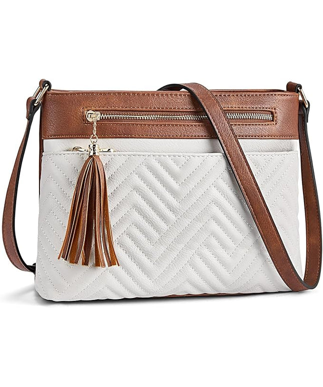 BOSTANTEN Crossbody Purses for Women Medium Shoulder Bag Quilted Handbags with Zipper Pocket