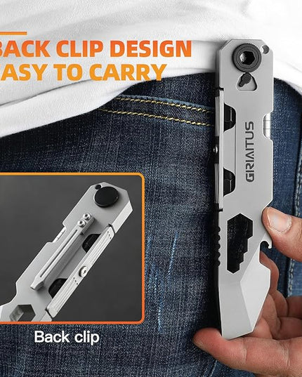 EDC Pry Bar Multitool with Bi-Directional Ratchet Screwdriver & Everlasting Pen, Wrenches, Crowbar, Bottle and Box Openers - Your Versatile Companion for Everyday Carry and Camping Accessories