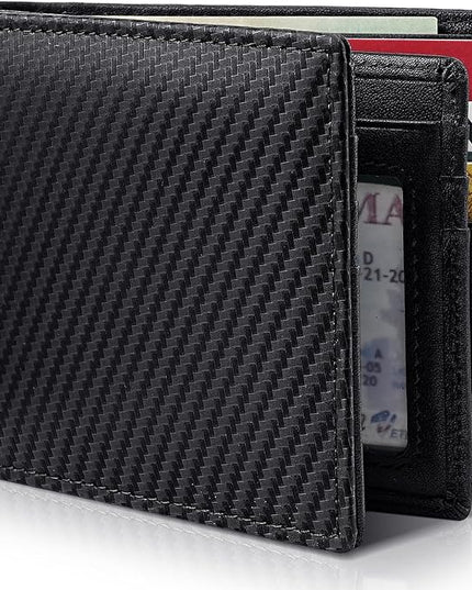 Artpaxy Mens Wallet Genuine Leather Bifold RFID Blocking Wallet for Men with 1 ID Window 13 Card Holders 2 cash pockets 1 Gift Box