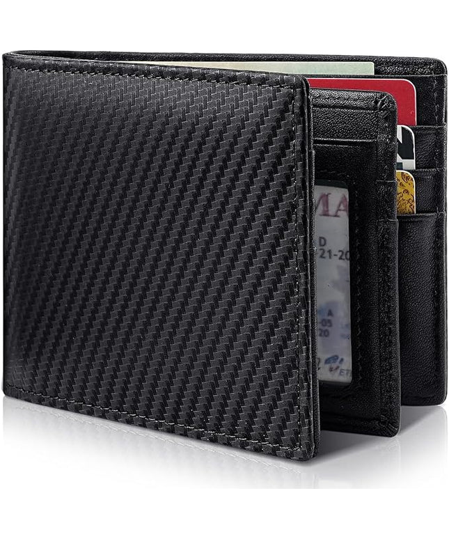Artpaxy Mens Wallet Genuine Leather Bifold RFID Blocking Wallet for Men with 1 ID Window 13 Card Holders 2 cash pockets 1 Gift Box