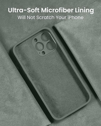 FireNova Designed for iPhone 16 Pro Case, Silicone Upgraded [Camera Protection] Phone Case with [2 Screen Protectors], Soft Anti-Scratch Microfiber Lining Inside, 2024, Calke Green