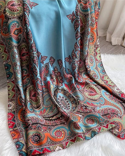 Fashion Scarves Scarf 100% Silk Feeling Scarf Silk Like Scarves Long Lightweight Sunscreen Shawls for Women