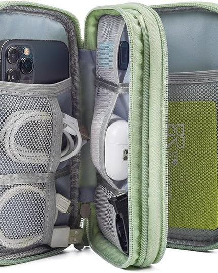Electronic Organizer Travel Cable Accessories Bag,Electronic Organizer Case,Electronic Accessories Organizer Bag for Power Bank, Charging Cords, Chargers, Mouse, USB Cable, Earphones (Mint Green)