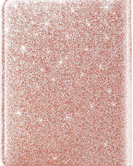 Passport Holder Cover Travel RFID Blocking Passport Cover Rose Gold Cute Flowers Passport Wallet with Elastic Band for Women