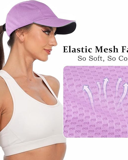 GADIEMKENSD Women's Race Day Running Cap Performance Mesh Hat - Excellent Ventilation, Lightweight, Reflective Safety