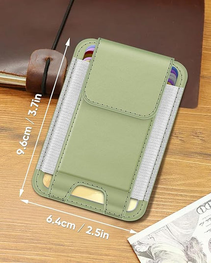 FINPAC MagSafe Wallet, Magnetic Card Wallet Holder for iPhone 17/16/15/14/13/12 Series, Safe RFID Blocking Slim Leather 6 Card Holder for Women Men